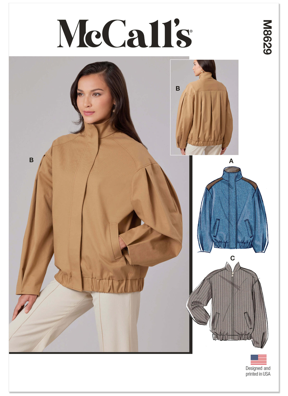 Patron McCall's n°8629 – Veste blouson ample doublée