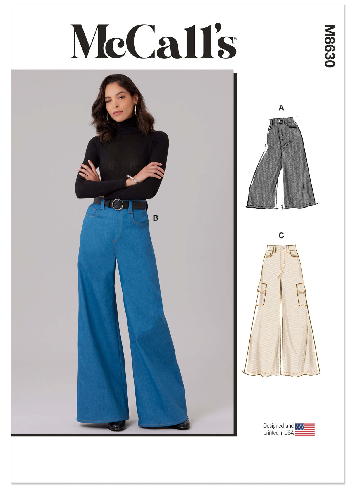 Patron McCall's n°8630 – Jean taille haute à jambes larges