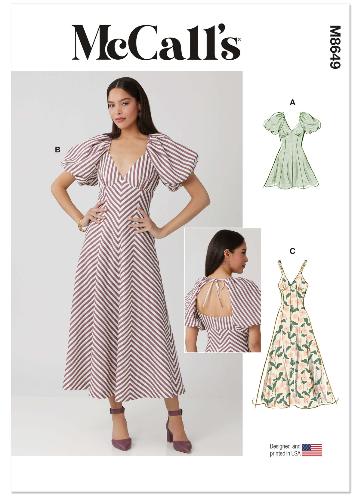 Patron McCall's n°8649 – Robes évasées à décolleté en V