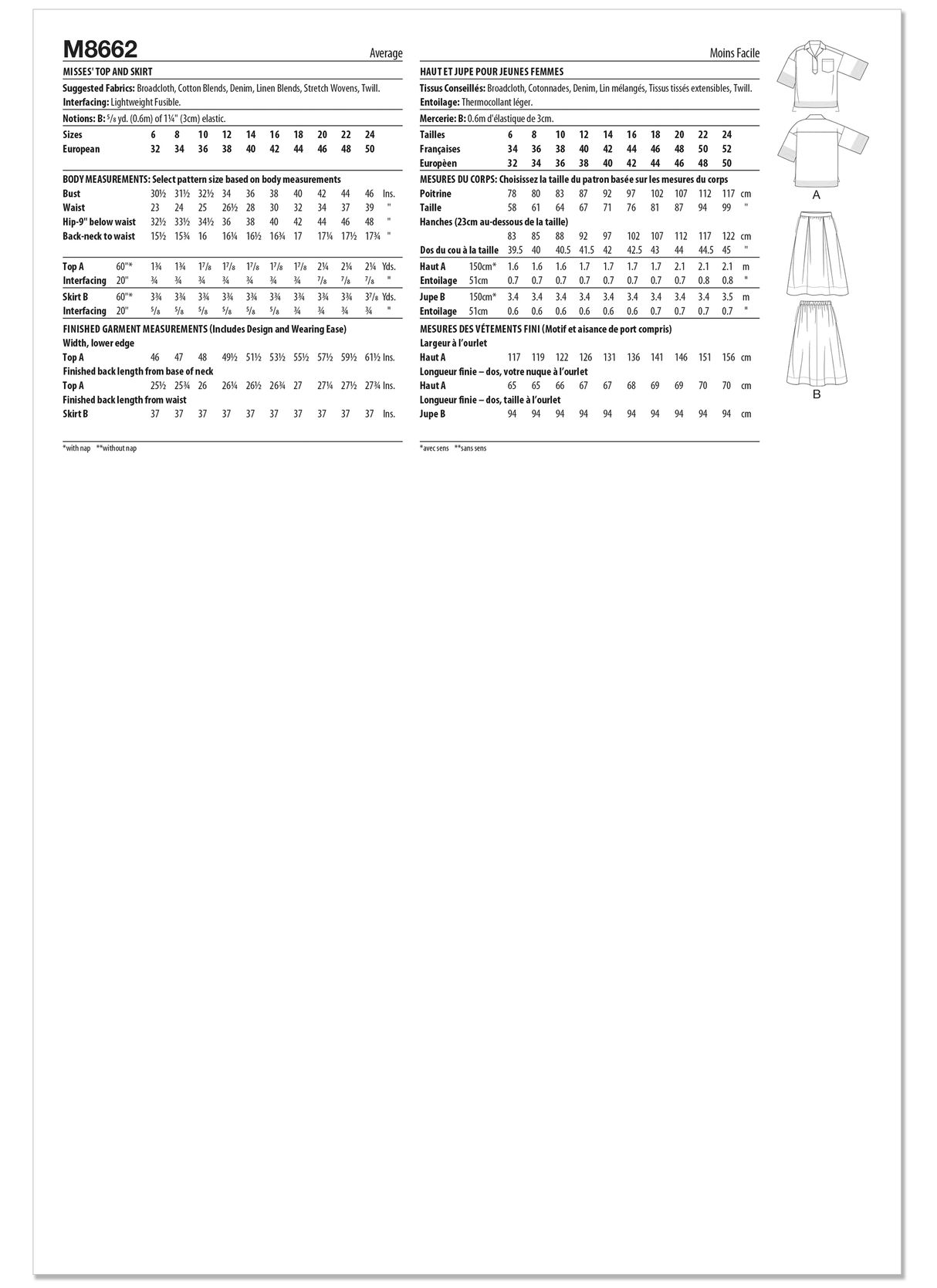 Patron McCall's n°8662 – Haut oversize à col