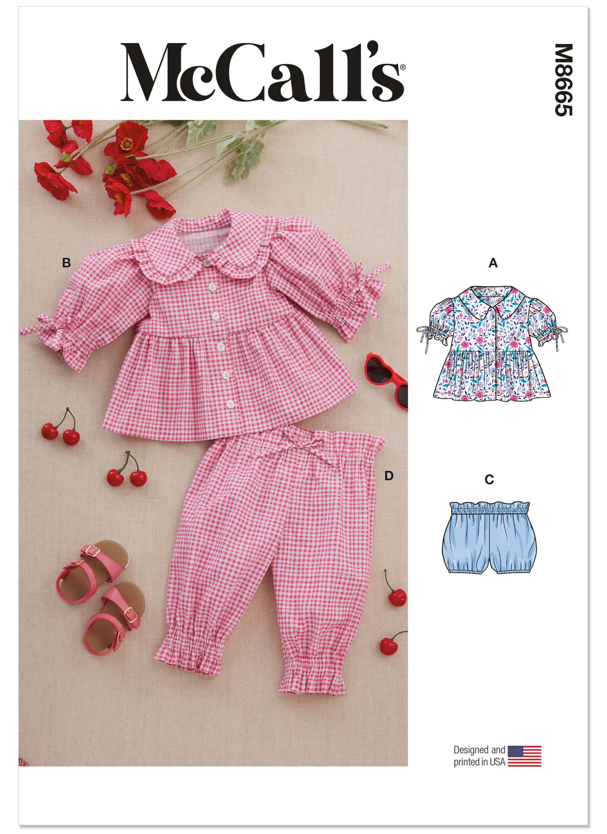 Patron McCall's n°8665 – Chemise à col et pan froncé