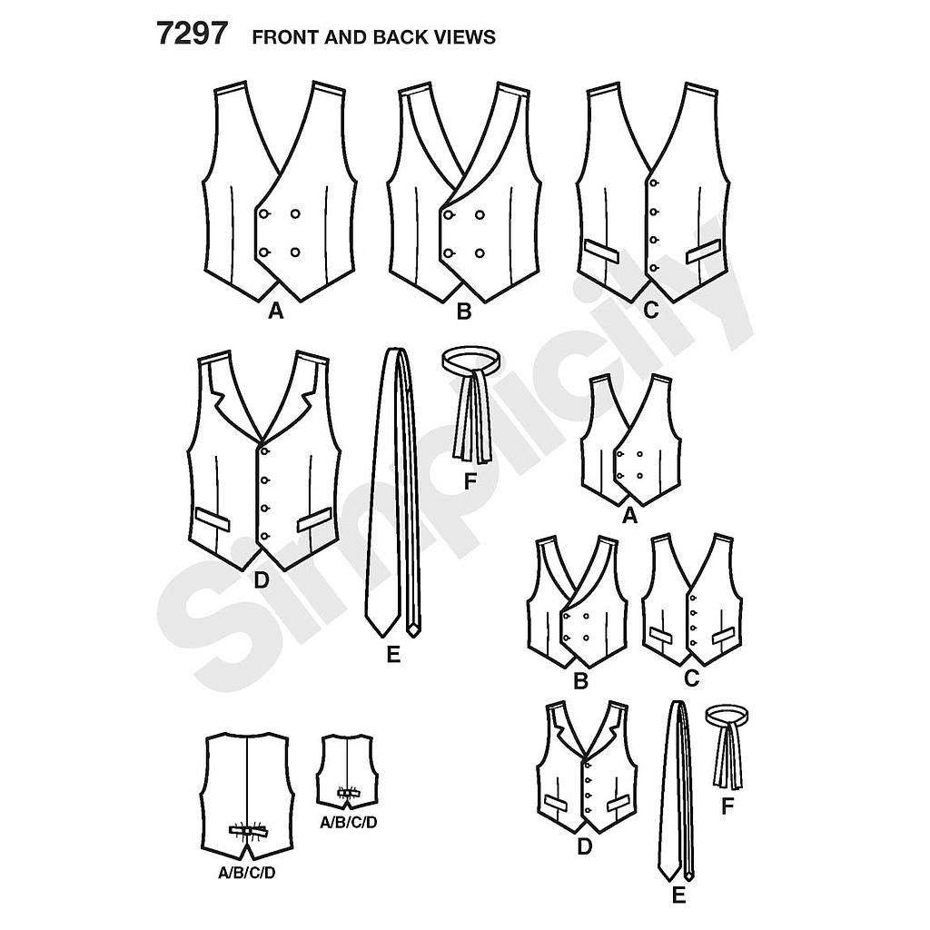 Patron Simplicity n°4762 – Gilets et cravates pour homme et garçon