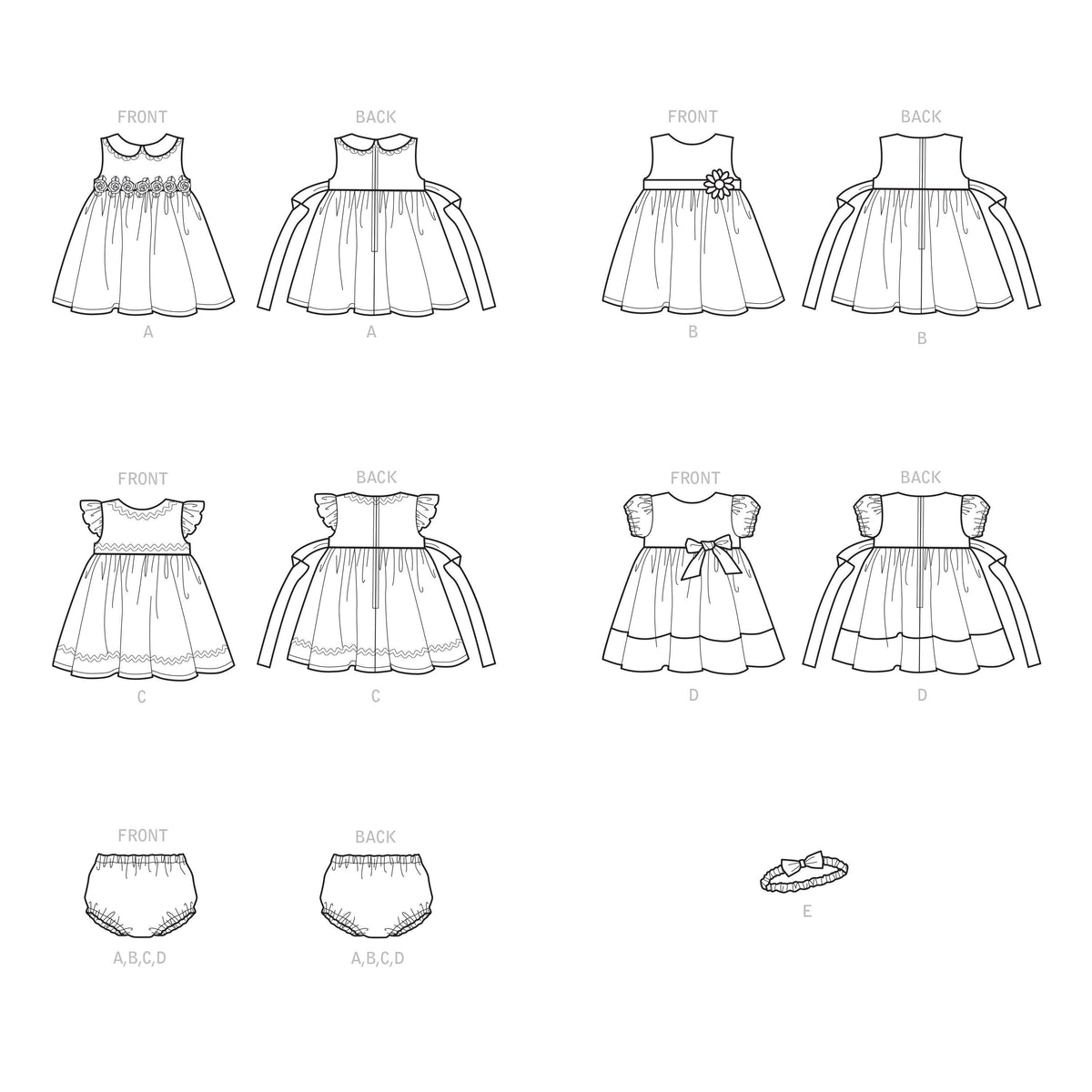 Patron Simplicity n°9117 – Robe princesse bébé