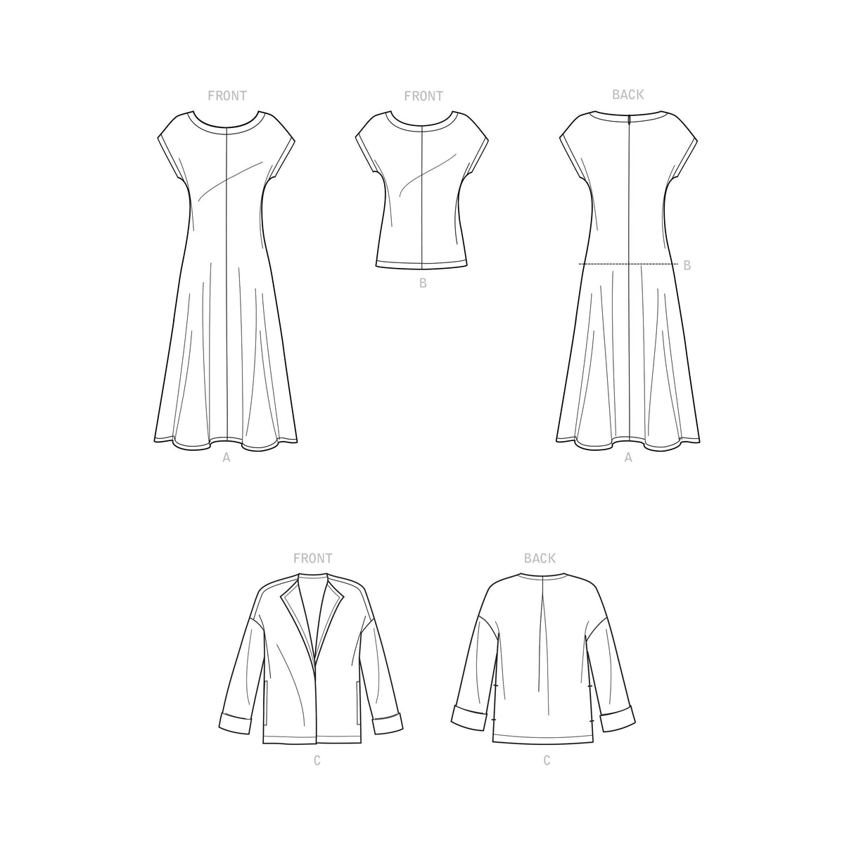 Patron Simplicity n°9263 – Ensemble robe, veste et top pour femme