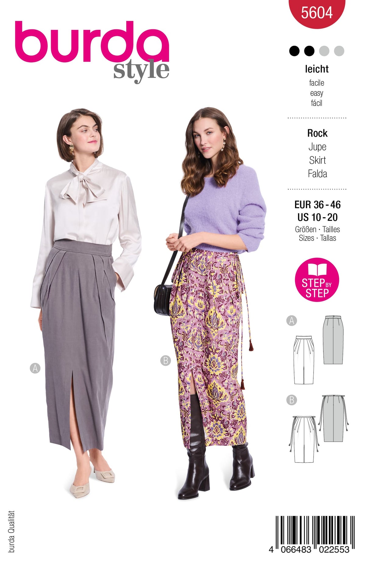 Patron Burda n°5604 - Jupes midi