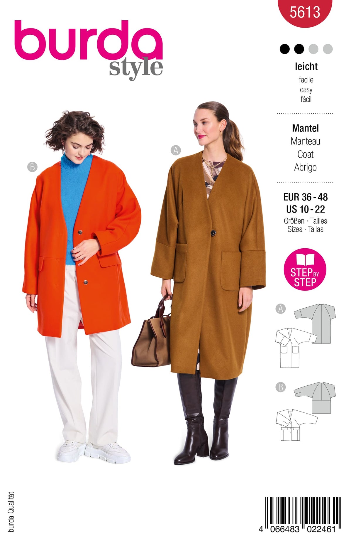 Patron Burda n°5613 - Manteaux oversize