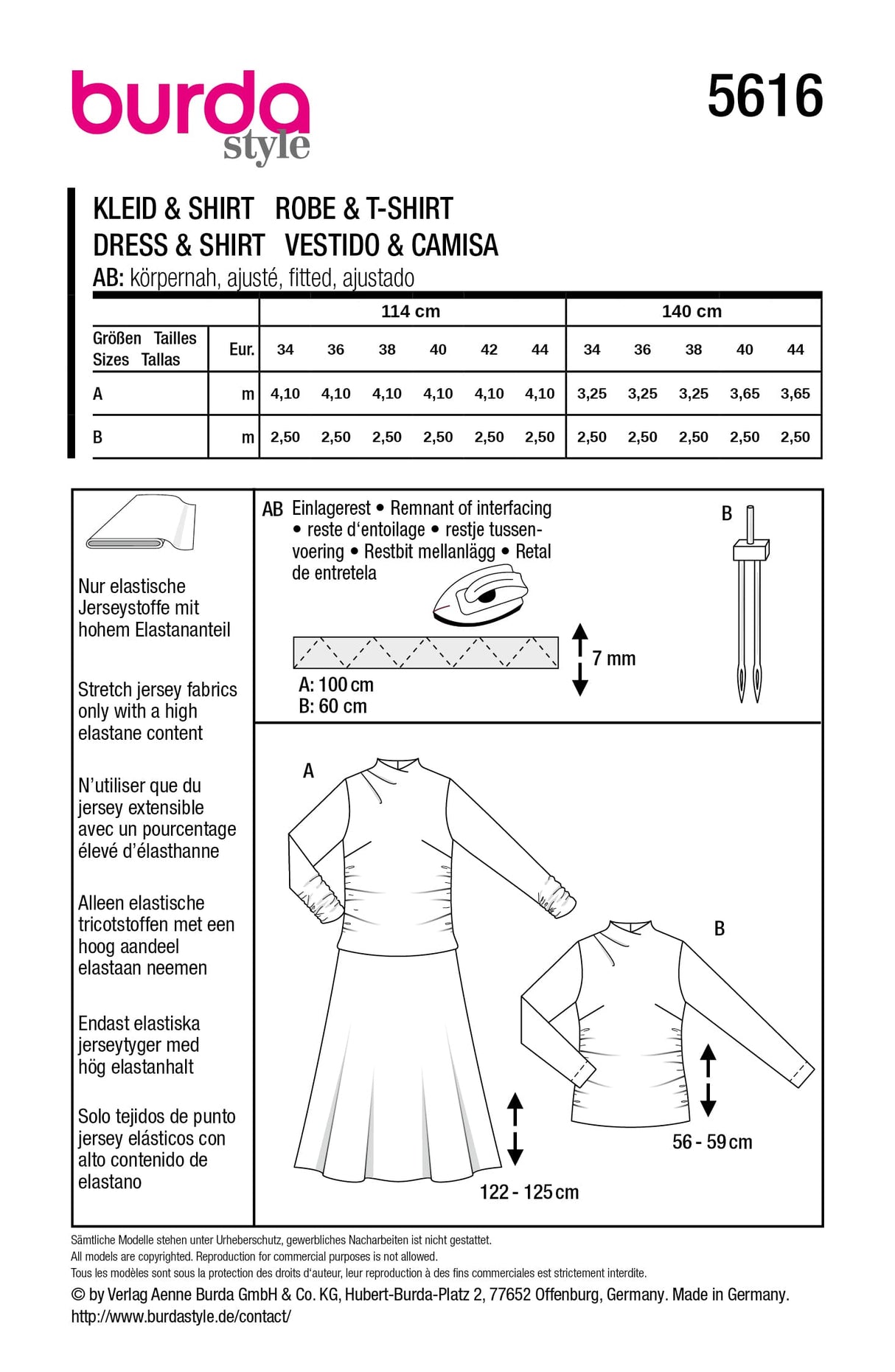 Patron Burda n°5616 - Robe et haut