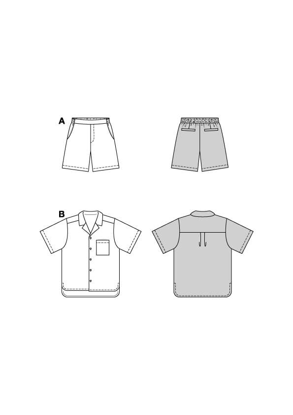 Patron Burda 5640 – Chemise et short d’été élégants