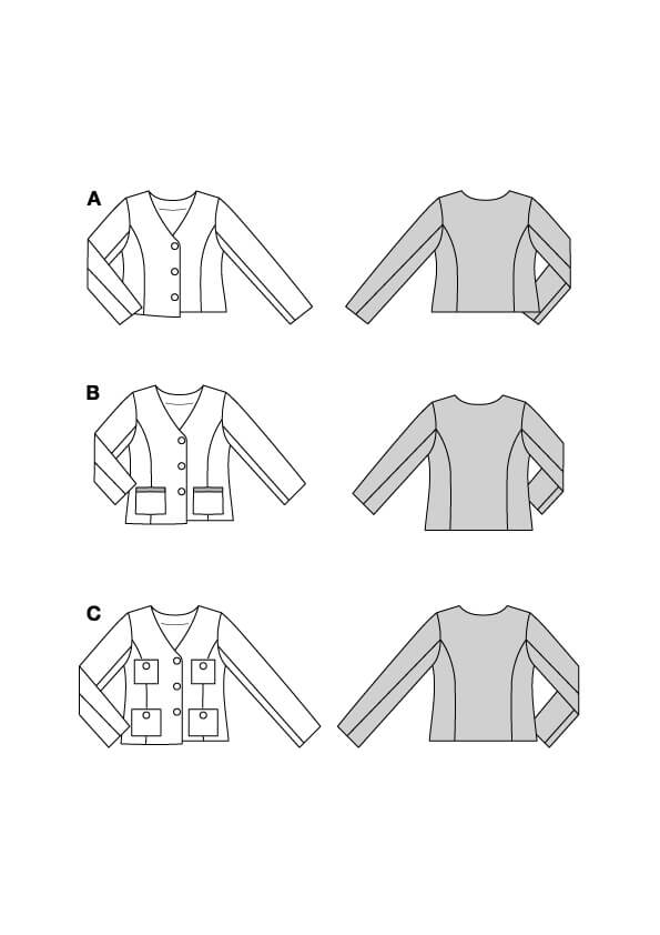 Patron Burda 5649 – Vestes élégantes style French Jacket à coudre