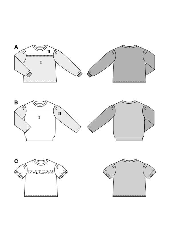 Patron Burda 5650 – Sweatshirts femme modernes et faciles à coudre