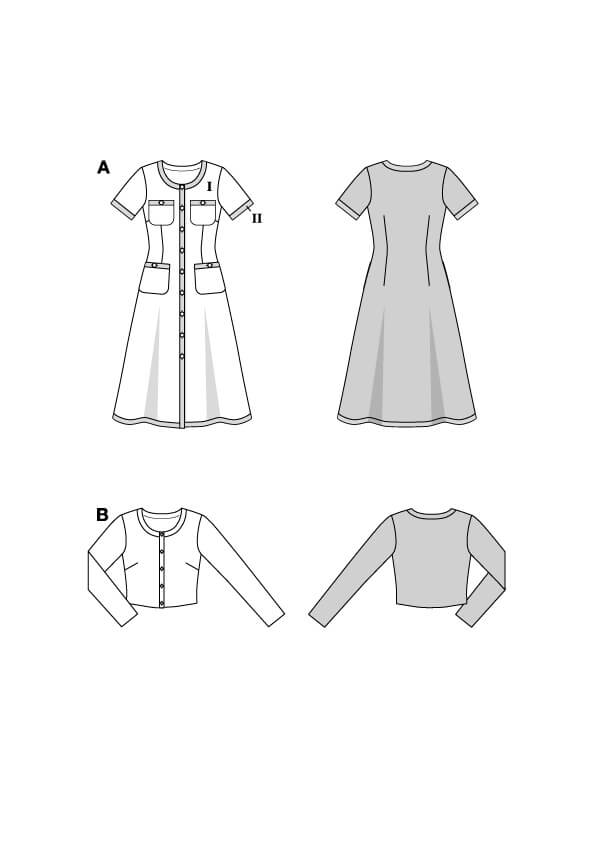 Patron Burda 5652 – Robe élégante et veste style Chanel femme