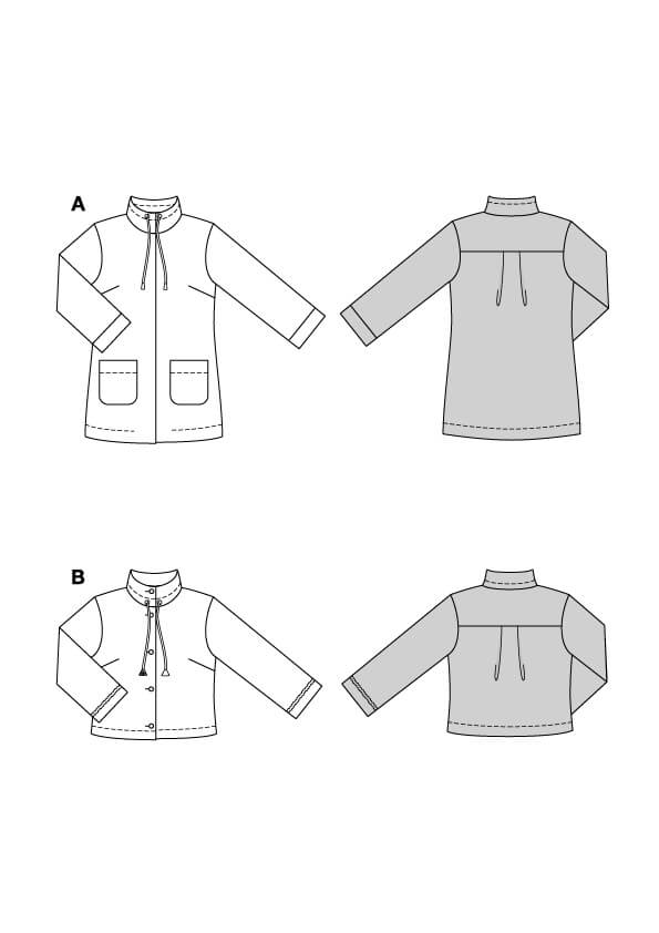Patron Burda 5656 – Parka moderne et manteau style anorak