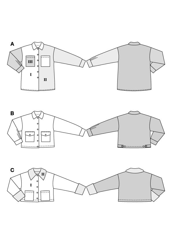 Patron Burda n°5661 - Chemise et vestes