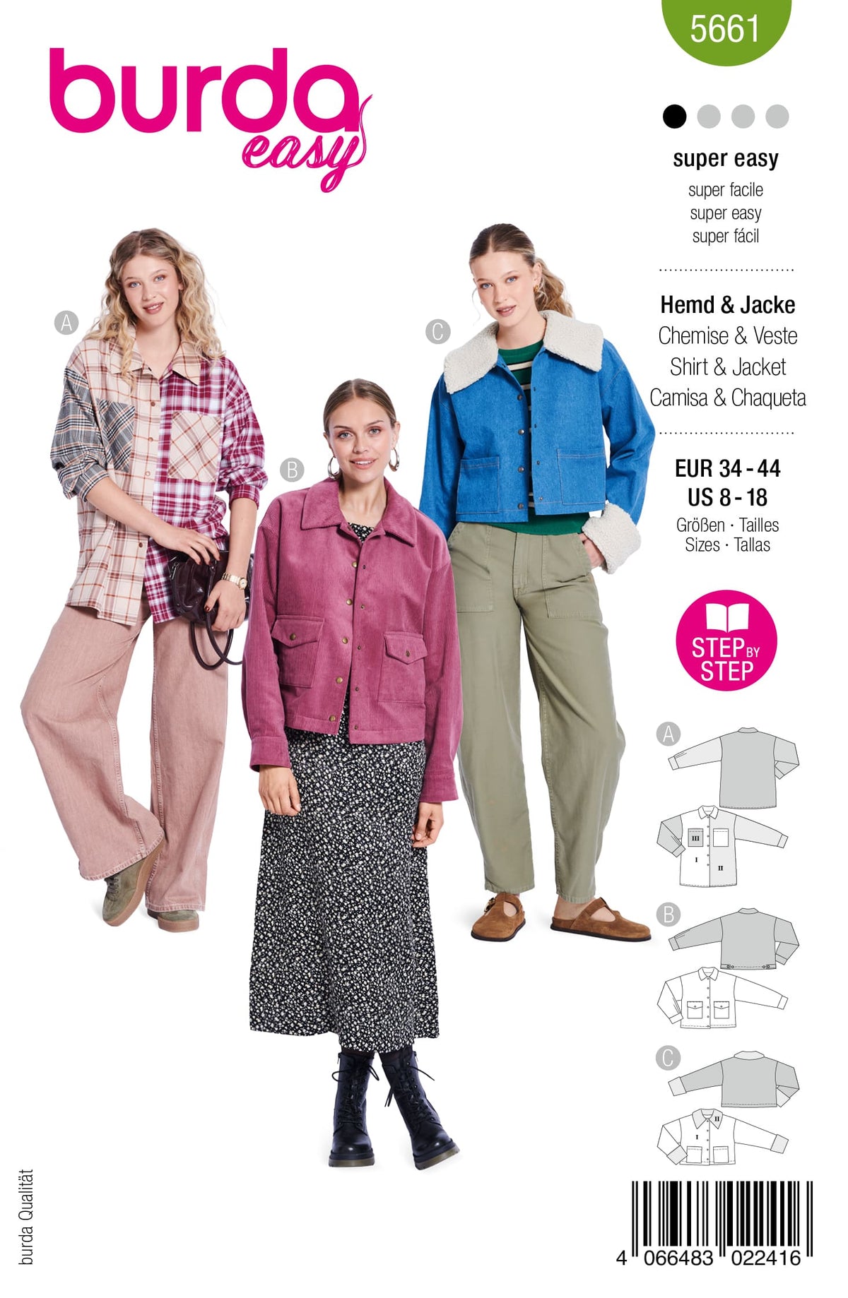 Patron Burda n°5661 - Chemise et vestes