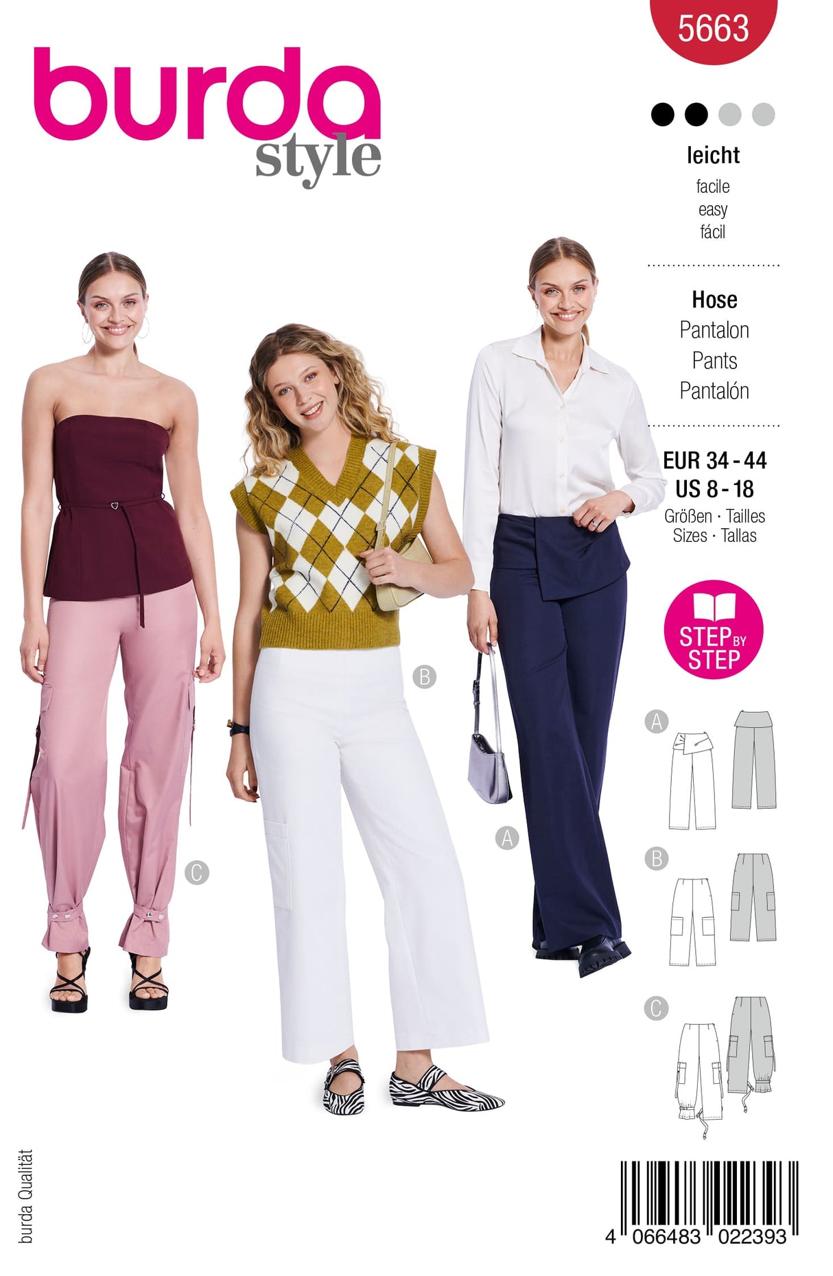Patron Burda n°5663 - Pantalon Carolyn