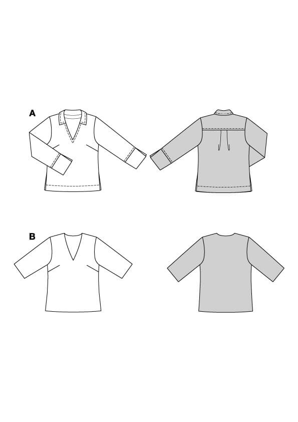 Patron Burda 5665 – Blouse femme col