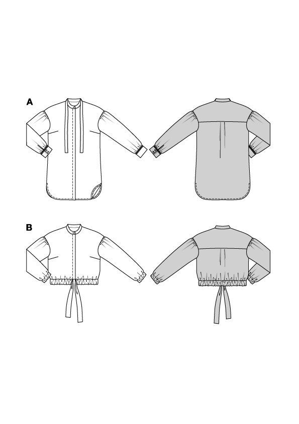 Patron Burda n°5723 - Blouse féminine avec manches volumineuses
