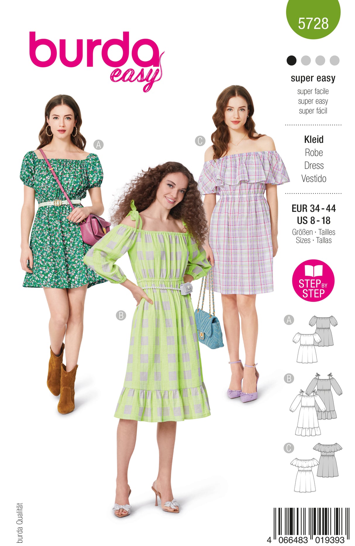 Patron Burda n°5728 - Robe d'été à volants