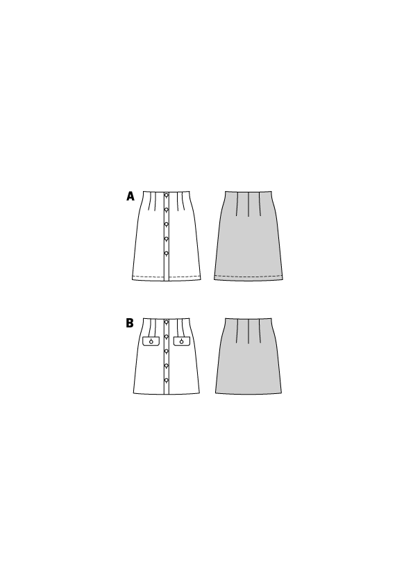 Patron Burda n°5739 – Jupe boutonnée évasée