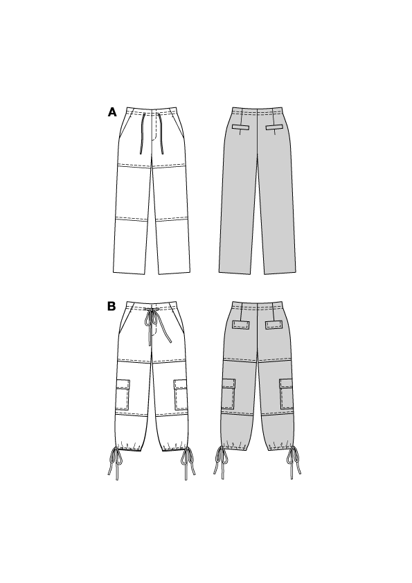 Patron Burda n°5740 – Pantalon à empiècements genoux