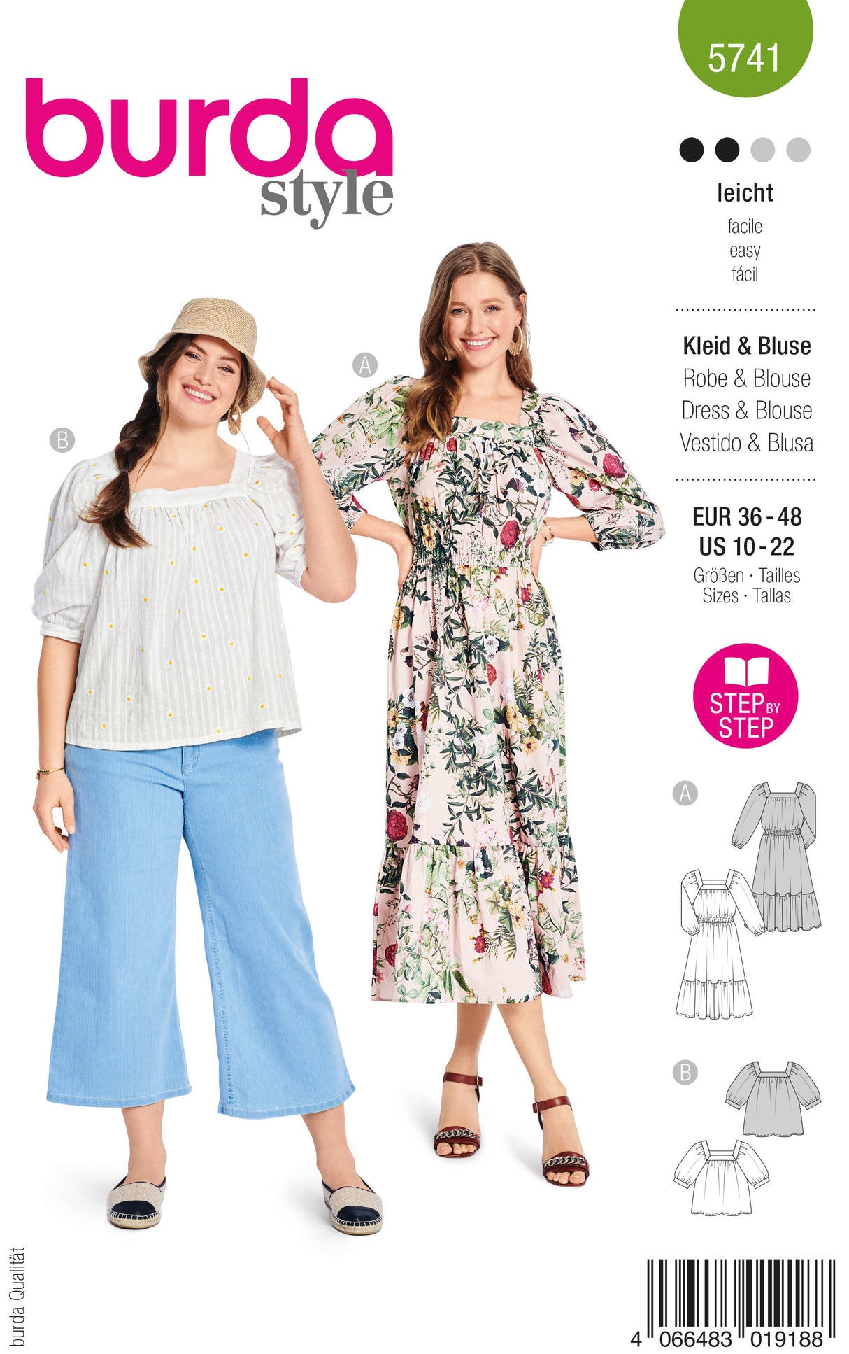 Patron Burda n°5741 – Robe et blouse à manches bouffantes