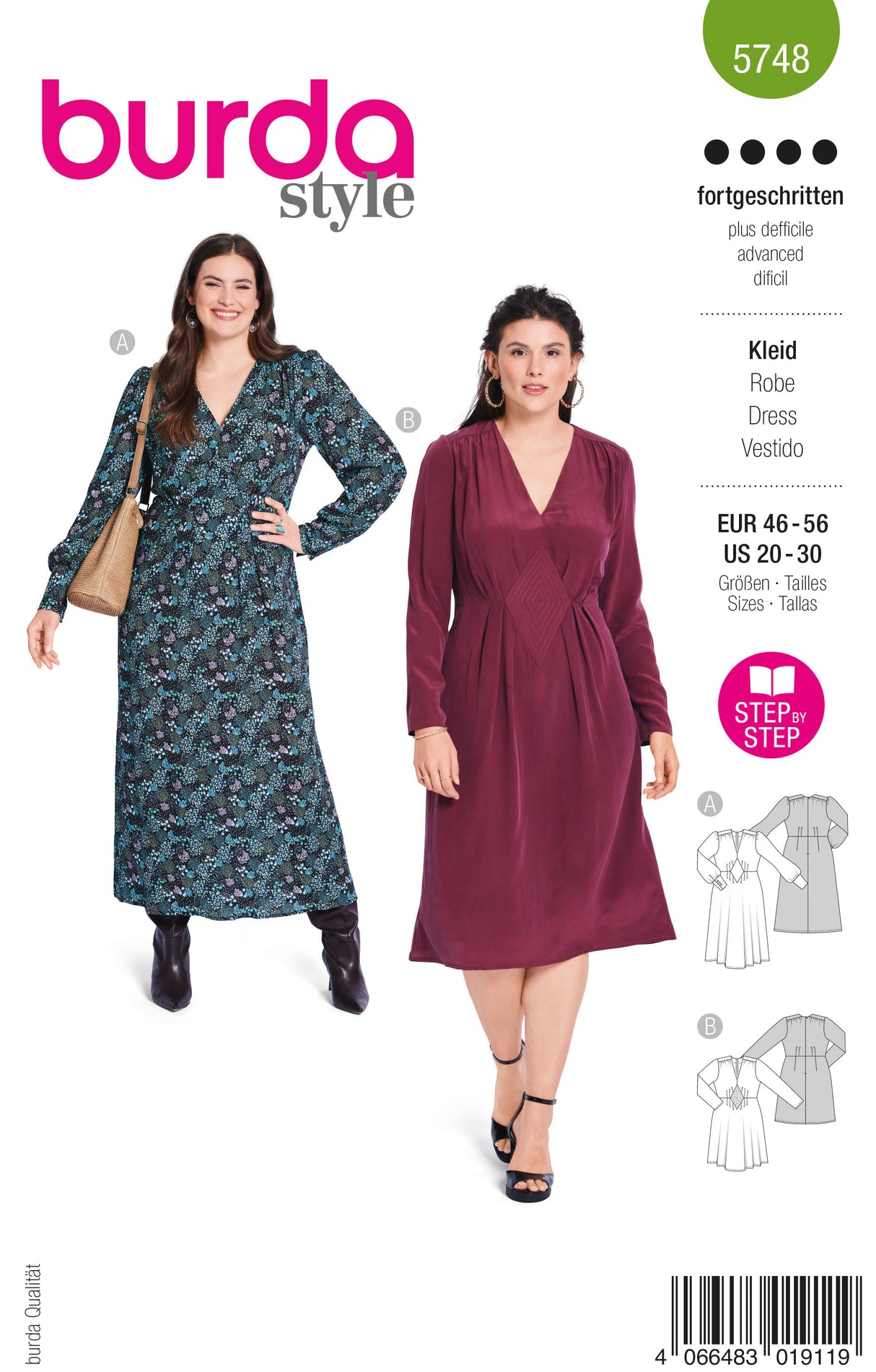 Patron Burda 5748 - Robe
