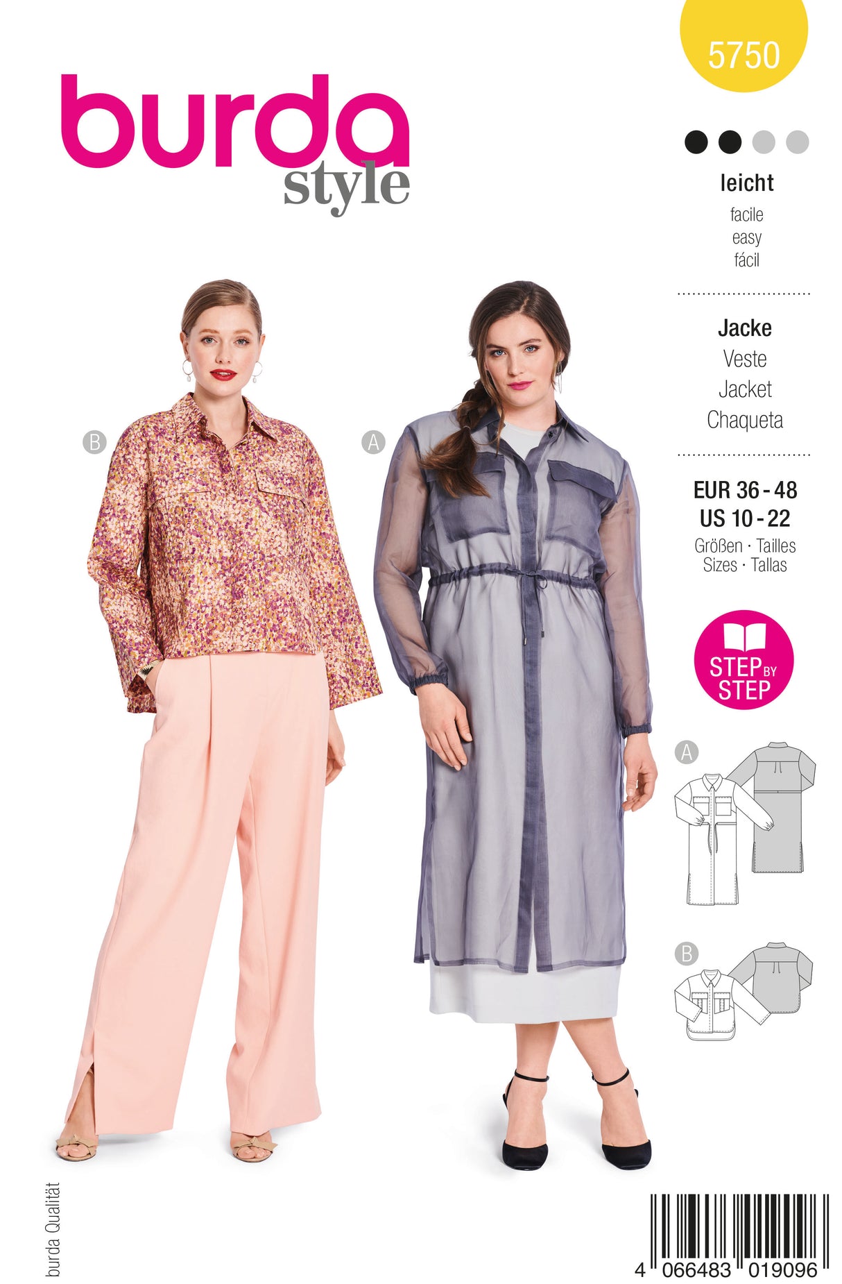 Patron Burda 5750 - Veste
