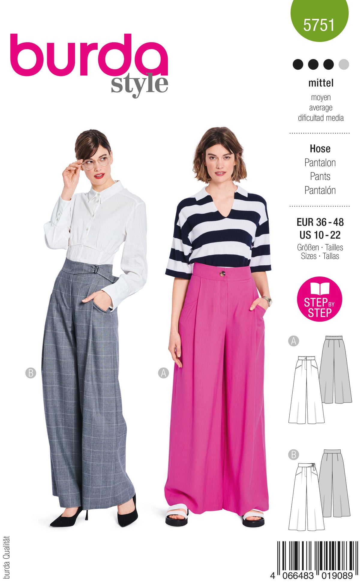 Patron Burda 5751 - Pantalon à pinces