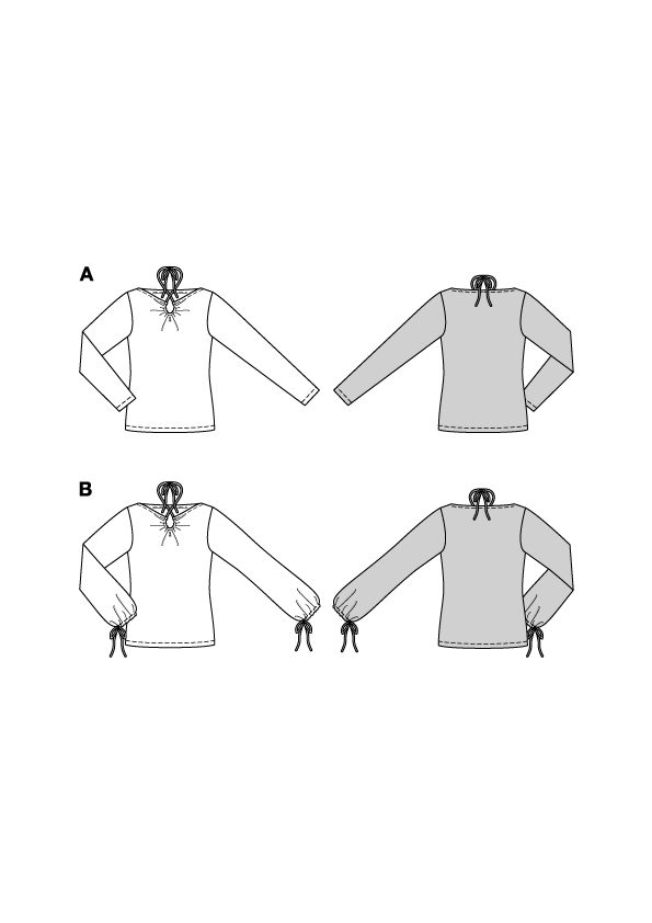 Patron Burda 5752 - T-shirt à manches longues