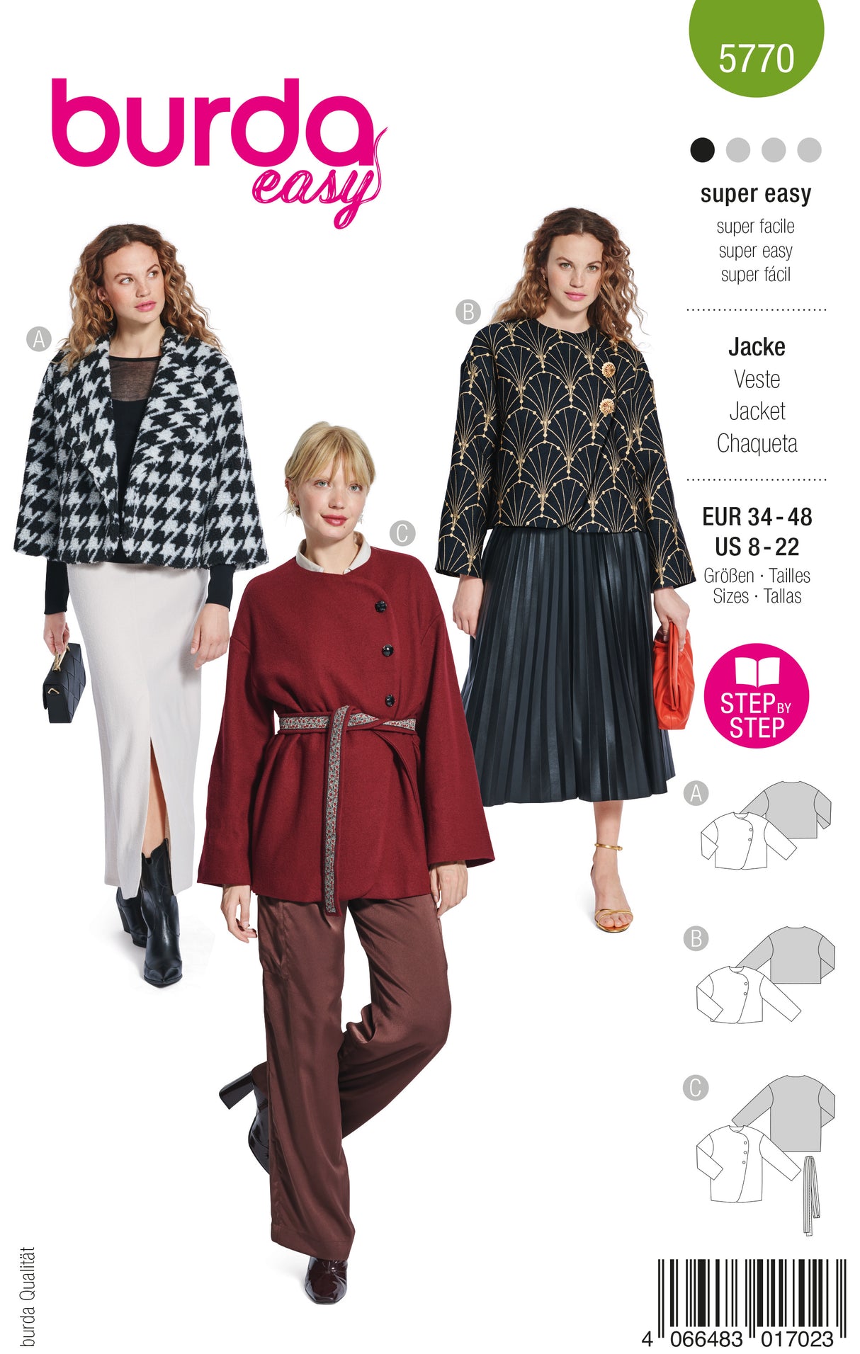 Patron Burda n°5770 – Veste Féminine Élégante