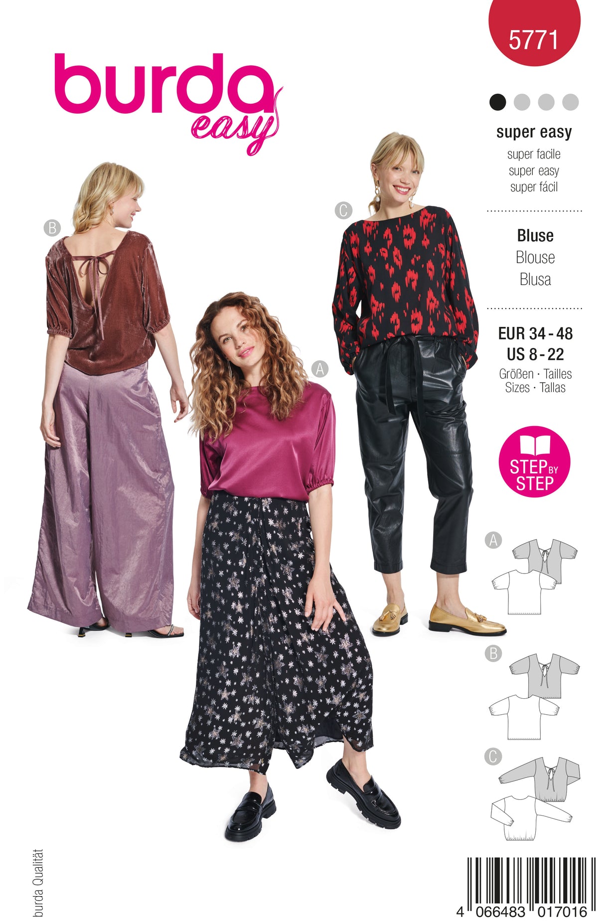 Patron Burda n°5771 – Blouse Féminine Élégante
