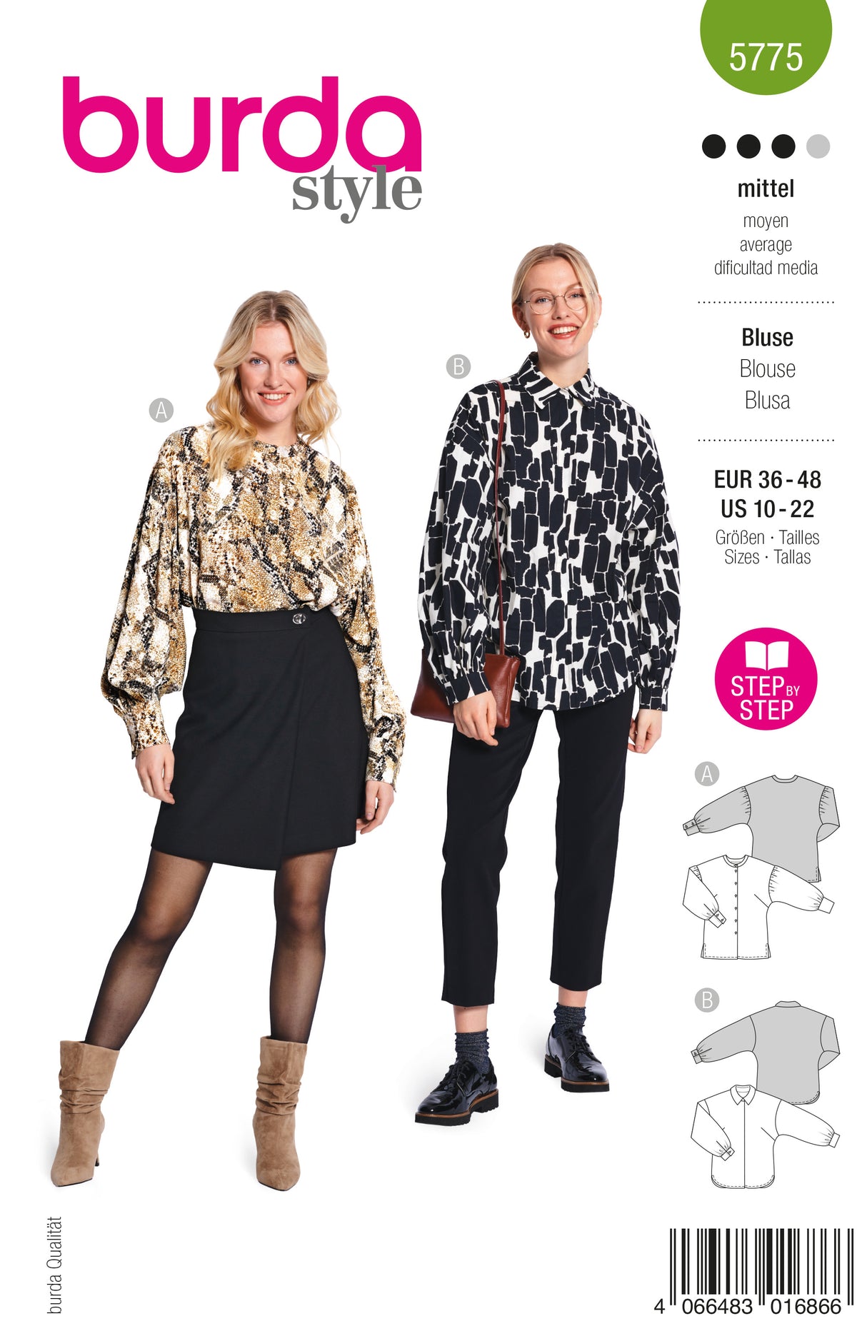 Patron Burda n°5775 – Blouse Féminine Élégante