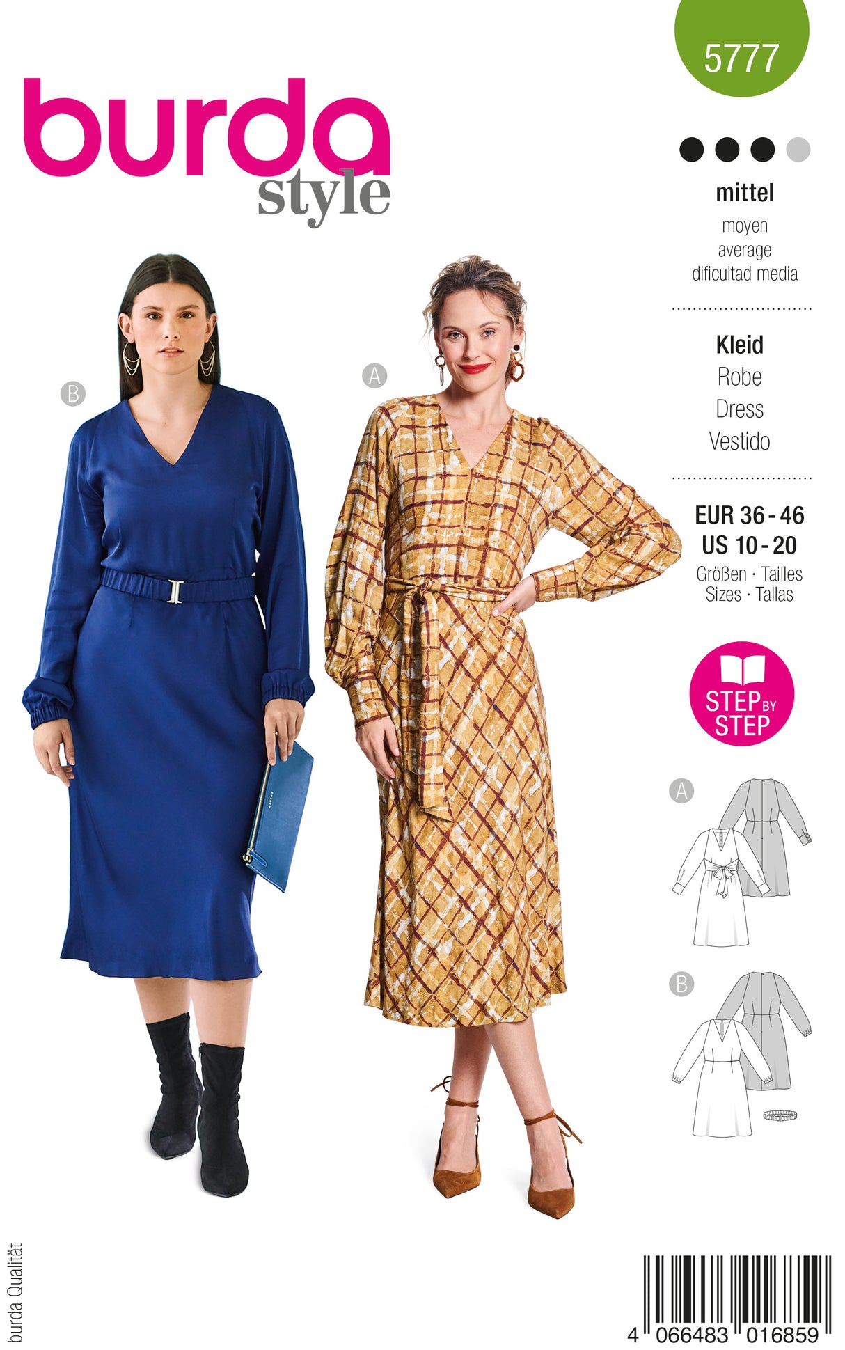 Patron Burda n°5777 – Robe Élégante et Polyvalente