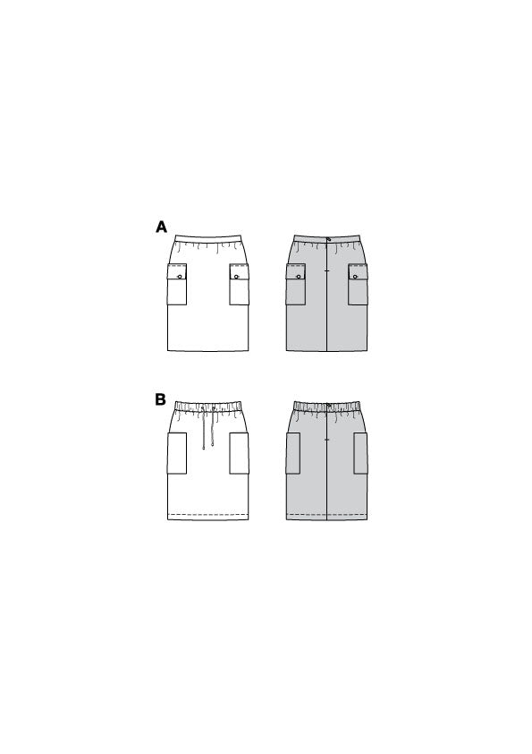 Patron Burda n°5779 – Jupe Crayon Moderne avec Poches Cargo