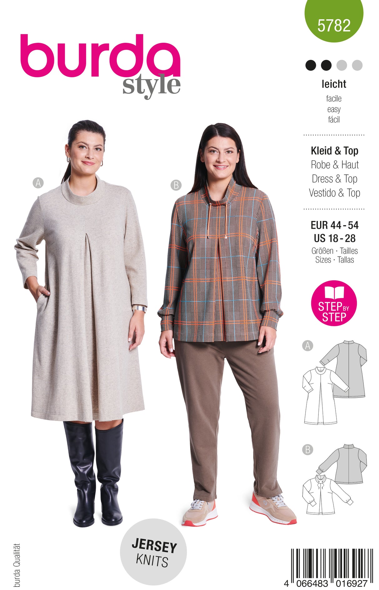 Patron Burda n°5782 – Robe et Tunique avec Pli Creux