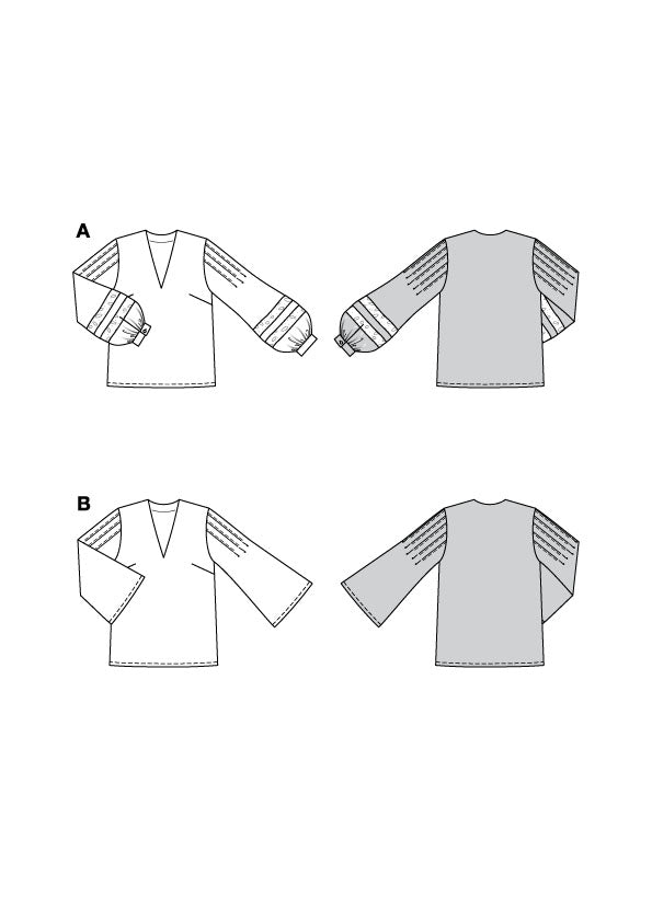 Patron Burda n°5785 – Blouse Élégante avec Manches Plissées