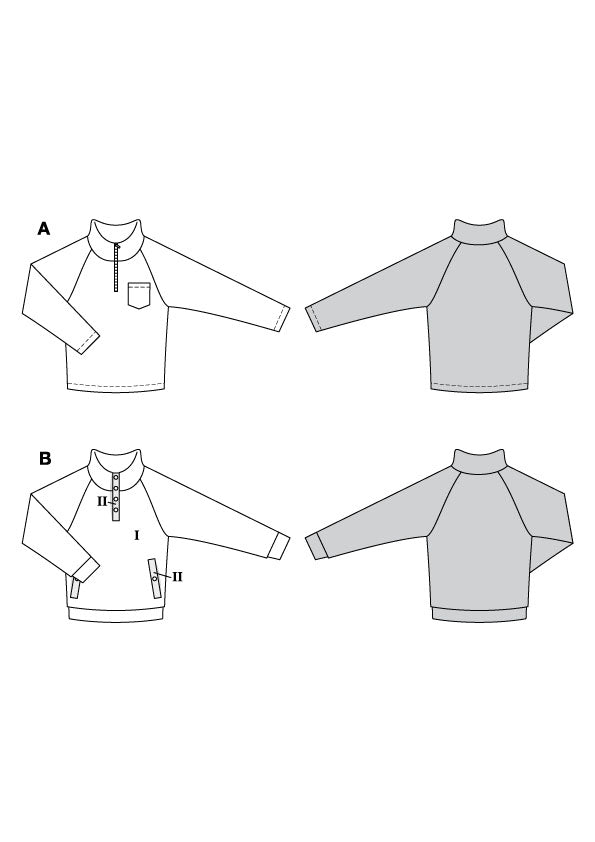 Patron Burda n°5791 - Pulls Homme avec Col Zippé