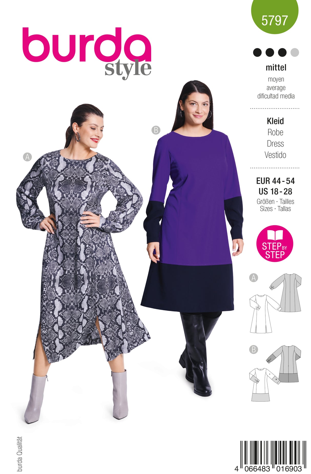 Patron Burda n°5797 - Robe Féminine