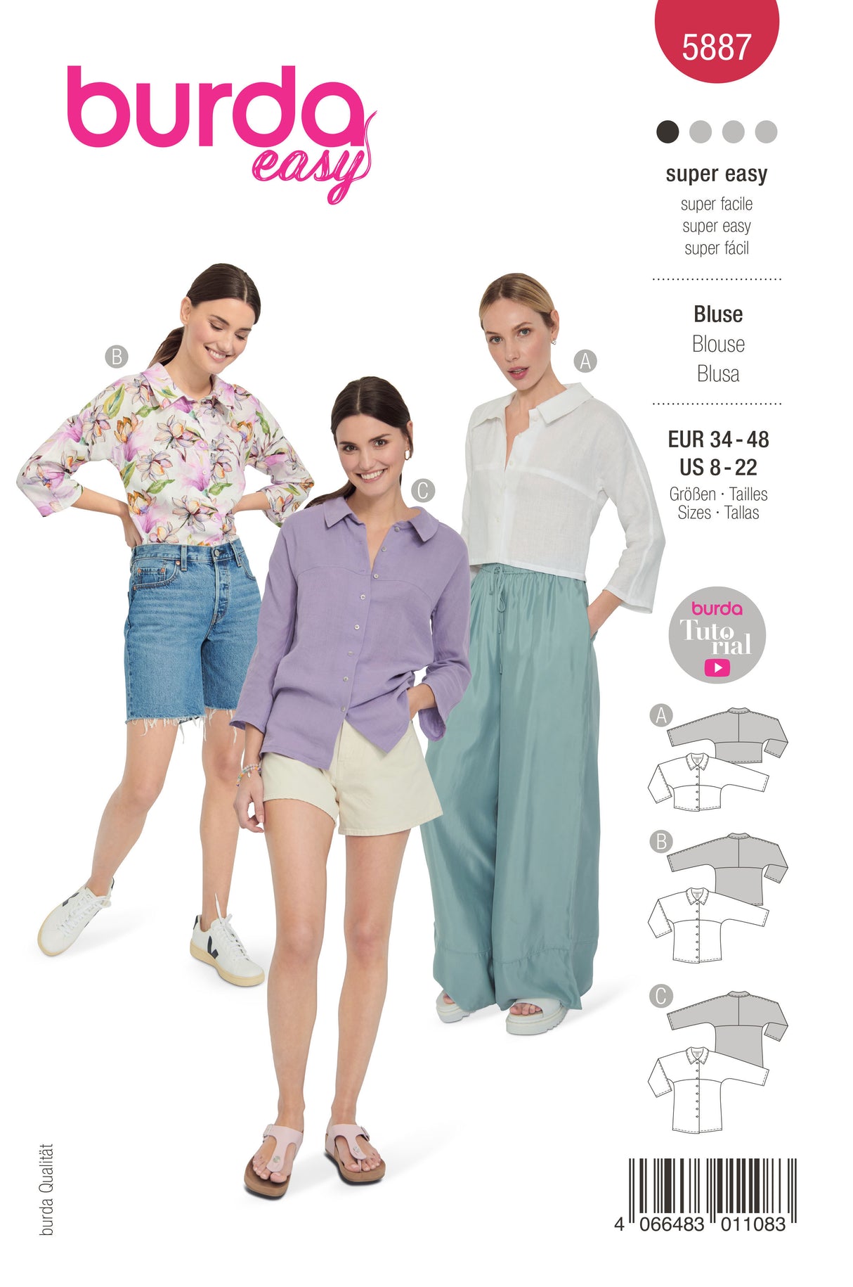 Patron Burda n°5887 - Blouse