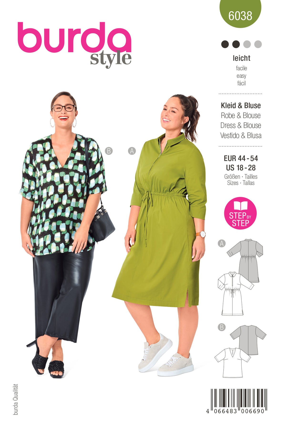 Patron Burda n°6038 – Robe chemise et blouse élégantes