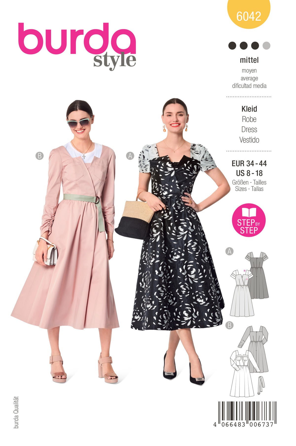 Patron Burda n°6042 – Robe rétro élégante