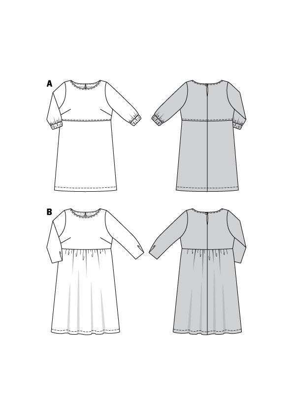 Patron Burda n°6058 – Robe fluide à manches 3/4