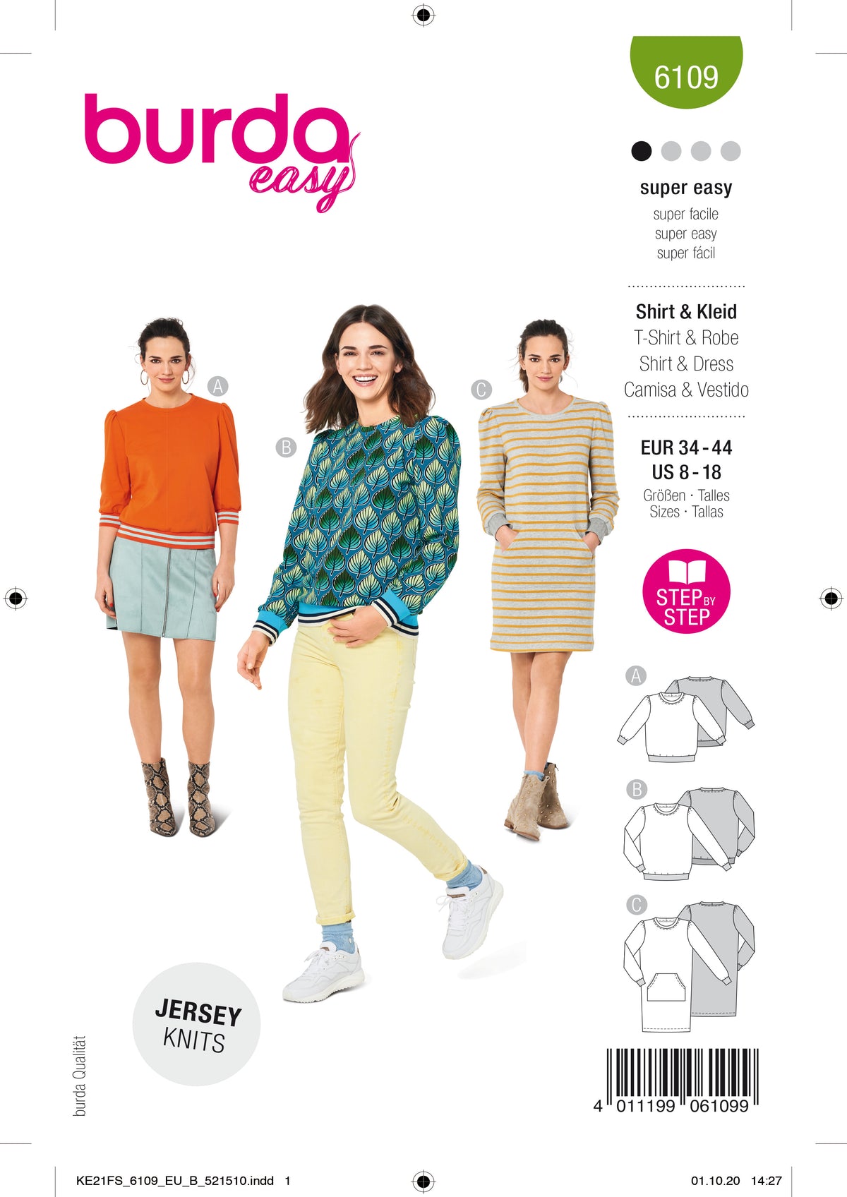 Patron Burda n°6109 – Sweat-shirt et robe confortables