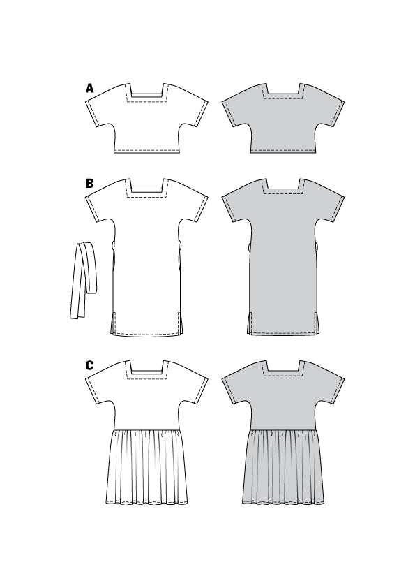 Patron Burda n°6117 – T-shirt et robe fluides