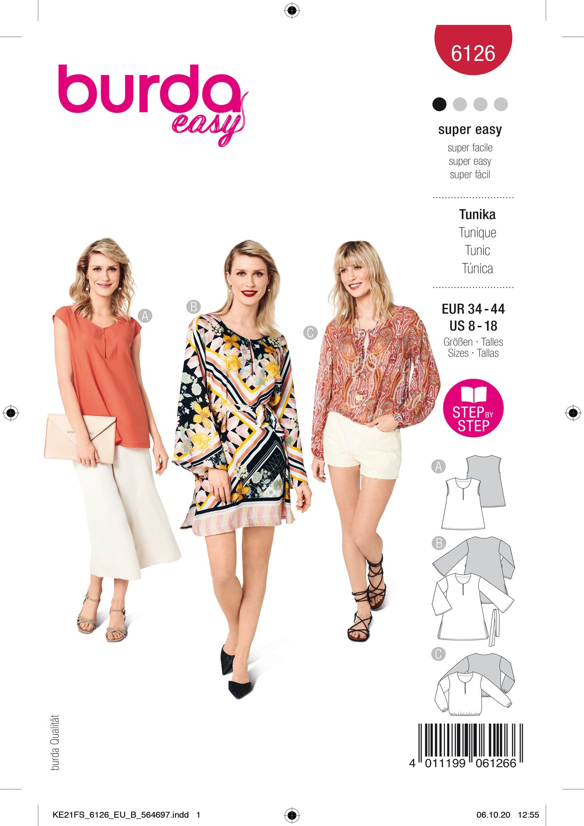 Patron Burda n°6126 – Tunique et robe classique