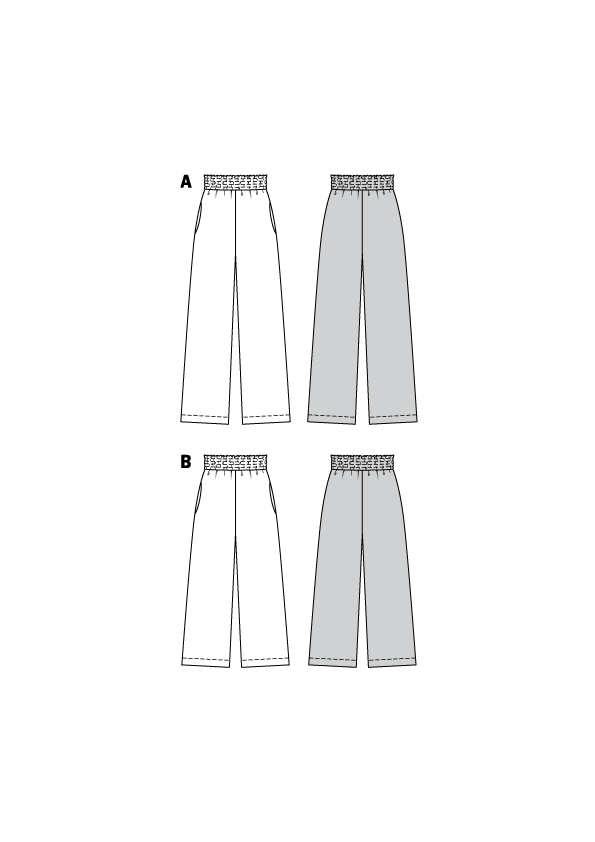 Patron Burda n°6229 – Pantalon femme et pantacourt à coulisse élastique
