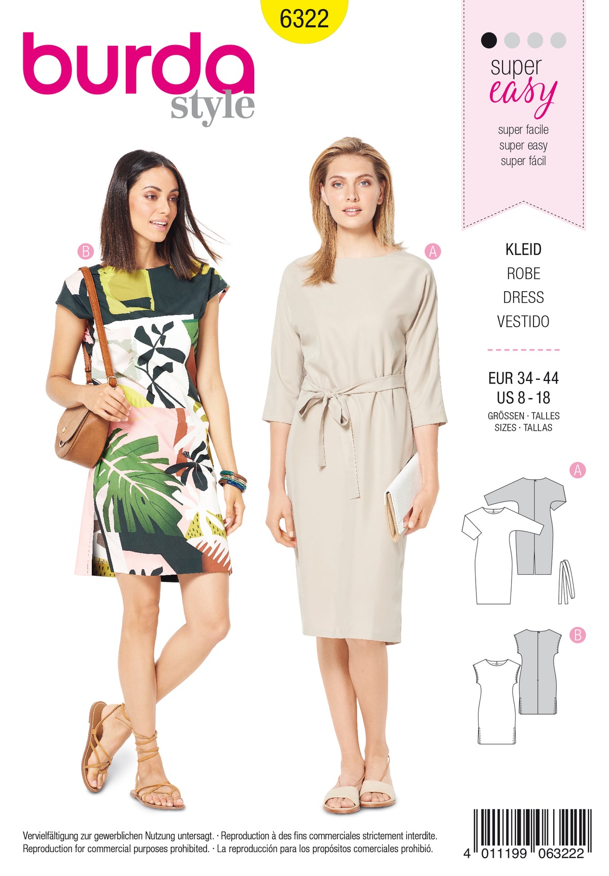 Patron Burda n°6322 – Robe pour femme