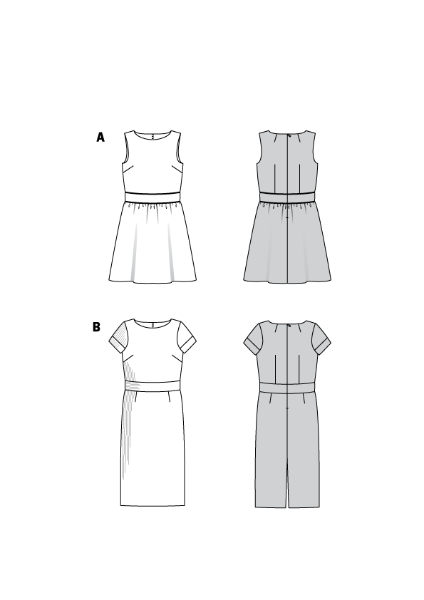 Patron Burda n°6339 – Robe avec parement de taille pour femme