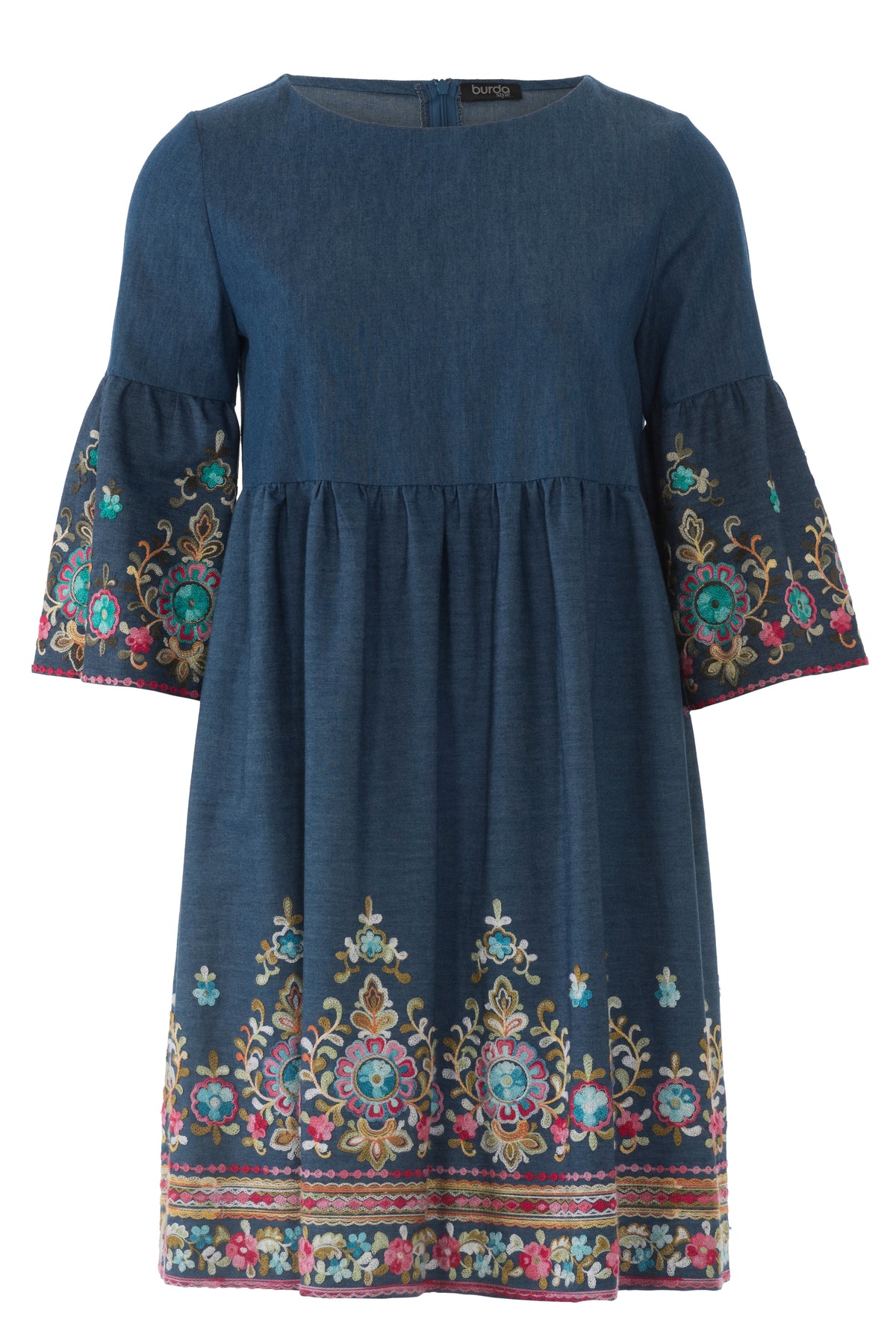 Patron Burda n°6401 – Robe féminine à manches variées
