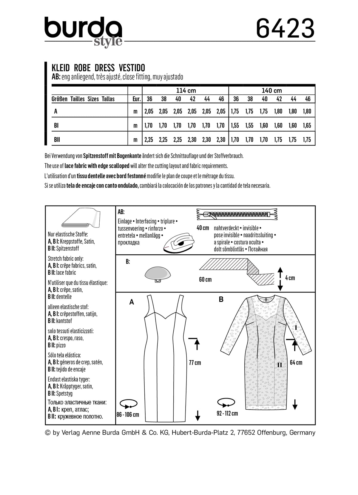 Patron Burda n°6423 – Robe à bretelles élégante